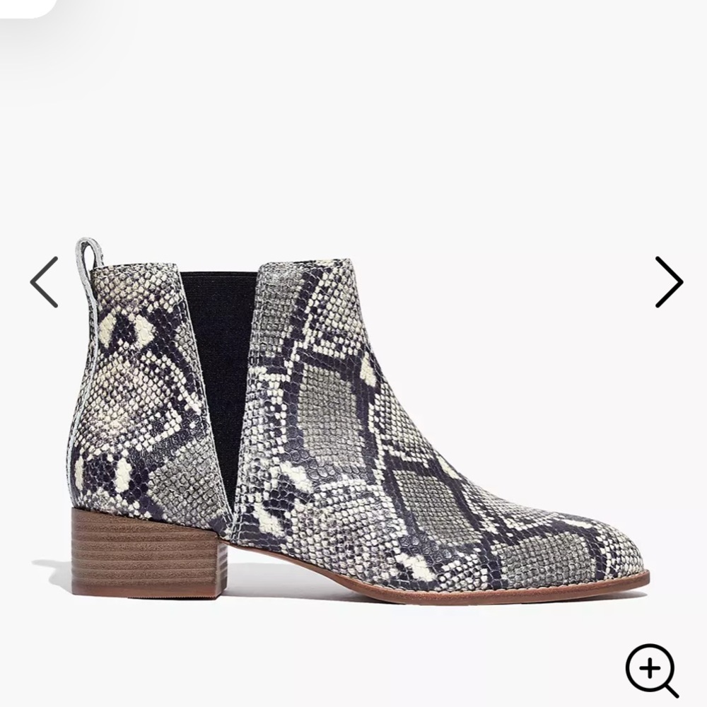 NEW • Madewell • Carina Snake Leather Ankle Boots - Picture 2 of 8